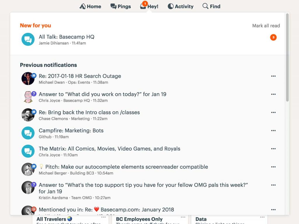 basecamp hey menu